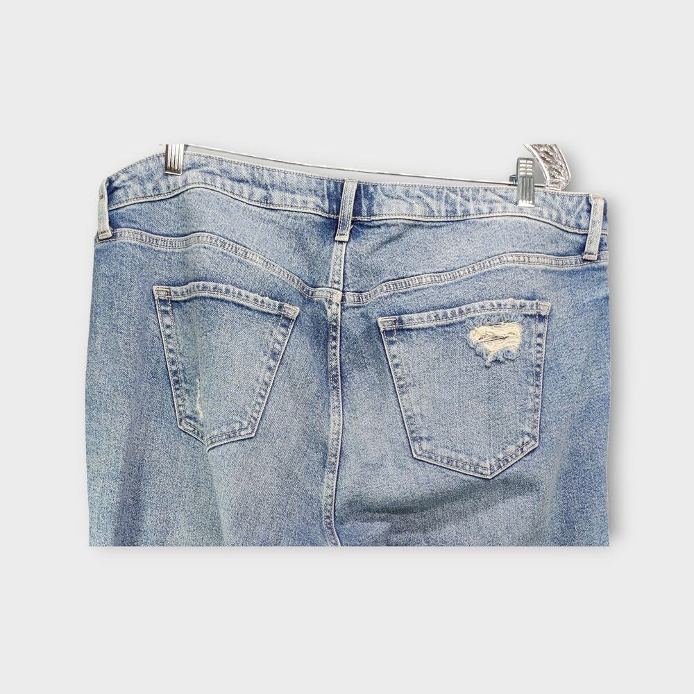 Womens TORRID Feel The Fit Ripped Distressed Raw Hem Blue Jeans Size 20T - Picture 7 of 7